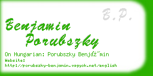 benjamin porubszky business card